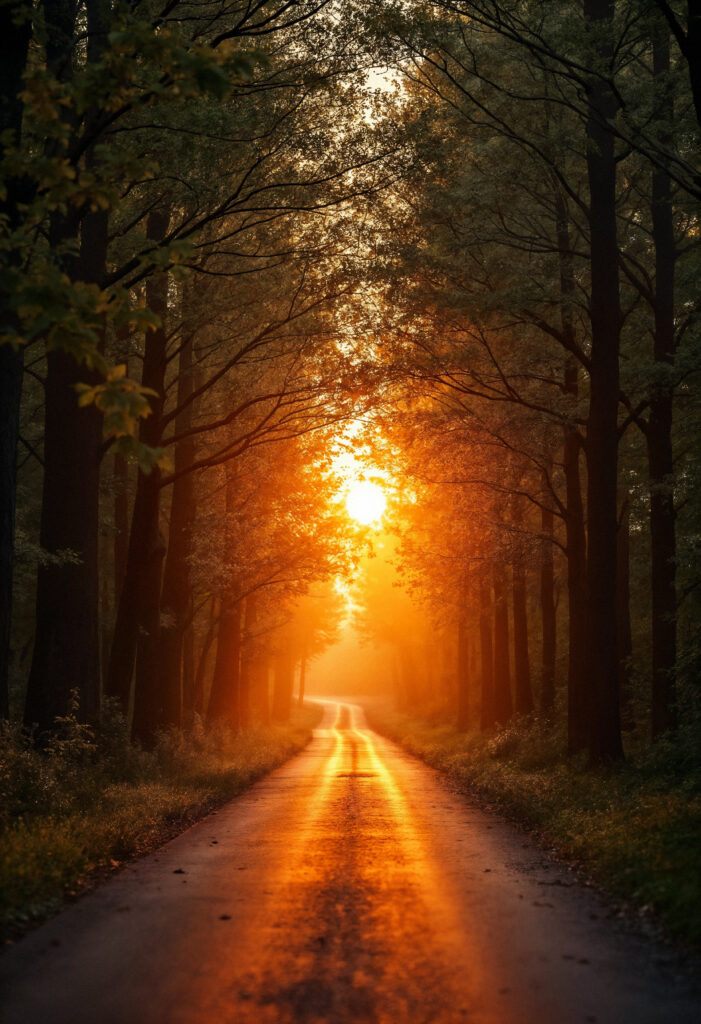 una hermosa escena de puesta de sol una hermosa escena de puesta de sol